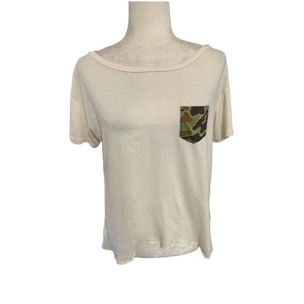 ralph lauren denim supply womens ivory cameo short sleeve top t shirt small